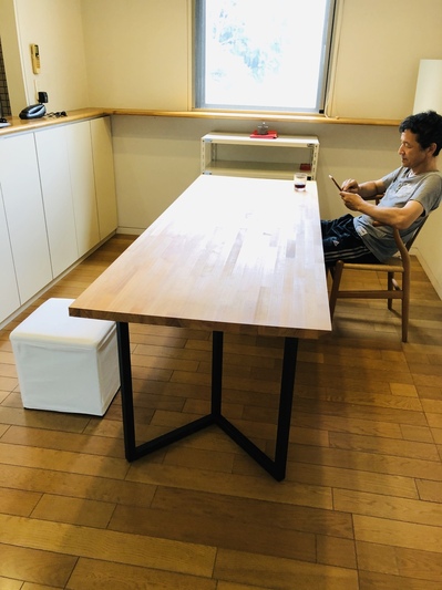 江南市　暮石建築設計事務所　DIY　テーブル　アイアン　ブラック